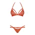 Obsessive - Conjunto de lingerie com sutiã rendado com tiras - vermelho - L/XL