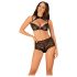Conjunto Obsessive Elizenes - sutiã transparente com estampado (preto)