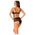 Conjunto Obsessive Elizenes - sutiã transparente com estampado (preto)