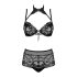 Conjunto Obsessive Elizenes - sutiã transparente com estampado (preto)