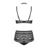 Conjunto Obsessive Elizenes - sutiã transparente com estampado (preto)