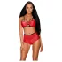 Conjunto de Sutiã Efeito Couro Obsessive Leatheria (Vermelho) - P/M
