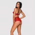 Conjunto de Sutiã Efeito Couro Obsessive Leatheria (Vermelho) - P/M