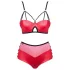 Conjunto de Sutiã Efeito Couro Obsessive Leatheria (Vermelho) - P/M