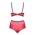 Conjunto de Sutiã Efeito Couro Obsessive Leatheria (Vermelho) - P/M