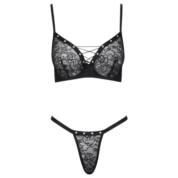 Cottelli Party - conjunto de lingerie com sutiã rendado - preto