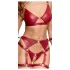 Cottelli Bondage - conjunto vermelho brilhante com algemas