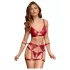Cottelli Bondage - conjunto vermelho brilhante com algemas - M