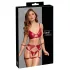 Cottelli Bondage - conjunto vermelho brilhante com algemas - M