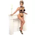 Abierta Fina - conjunto lingerie aberta com correntes - preto