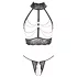 Abierta Fina - conjunto lingerie aberta com correntes - preto