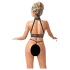 Abierta Fina - conjunto lingerie aberta com correntes - preto