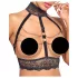 Abierta Fina - conjunto lingerie aberta com correntes - preto - L