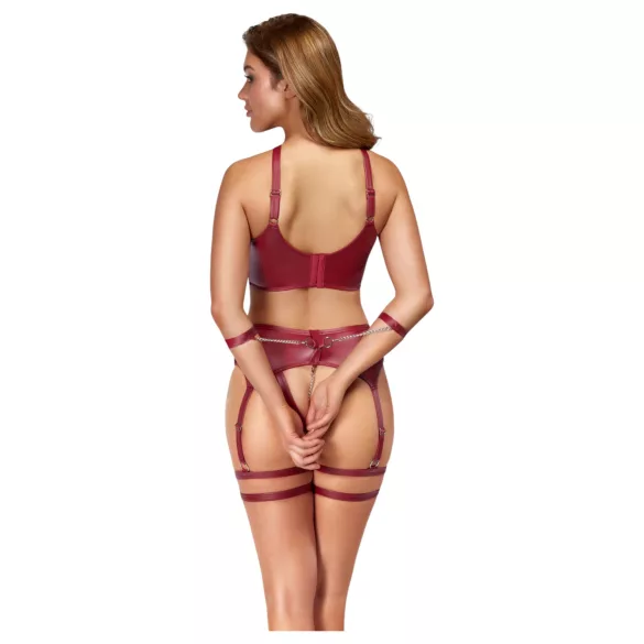 Cottelli Bondage - conjunto de sutiã com tiras cruzadas - vermelho - L