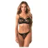 Obsessive Dominna - conjunto de lingerie com sutiã de tiras - preto - L/XL
