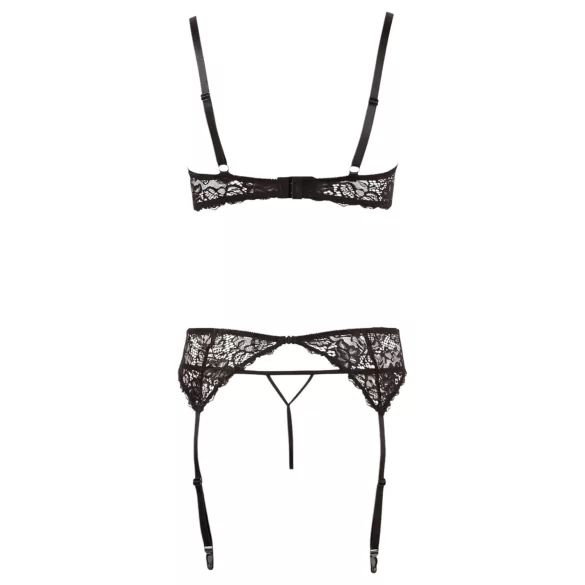 Abierta Fina - conjunto de lingerie rendada - 3 peças