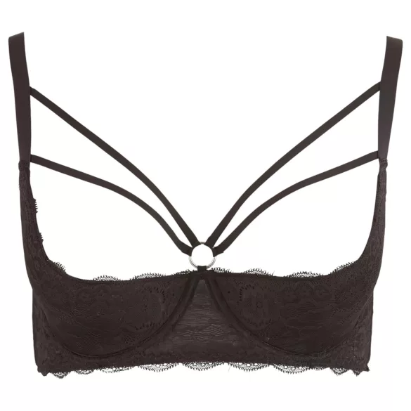 Cottelli Plus Size - sutiã com tiras e anel - preto
