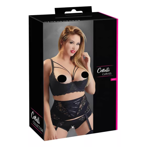 Cottelli Plus Size - sutiã com tiras e anel - preto - 95E