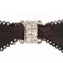 Abierta Fina - conjunto de lingerie com pedra brilhante (preto) - 80C/M