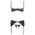 Abierta Fina - conjunto de lingerie com pedra brilhante (preto) - 80C/M