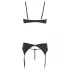 Abierta Fina - conjunto de lingerie com pedra brilhante (preto) - 80C/M