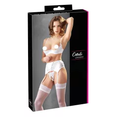   Cottelli - conjunto de sutiã meia-taça rendado com amarração - branco