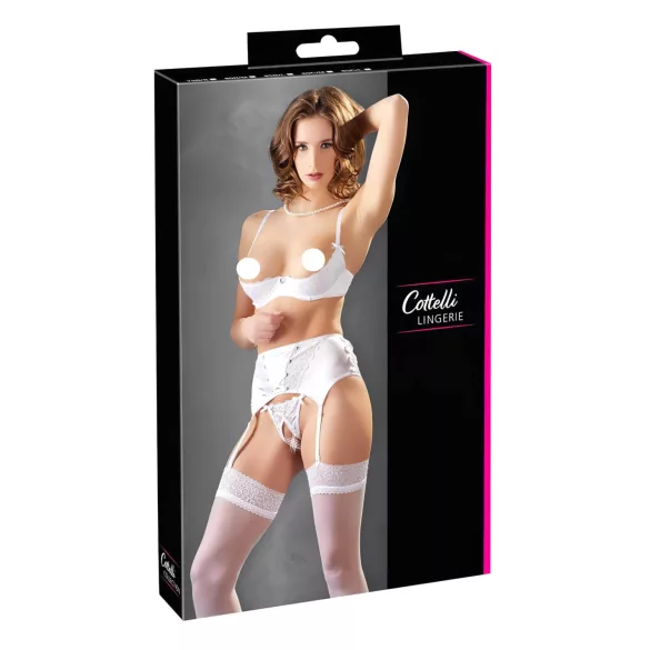 Cottelli - conjunto de sutiã meia-taça rendado com amarração - branco - 80B/M