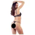 Cottelli - sutiã com tiras e argolas - tanga - preto