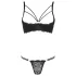 Cottelli - sutiã com tiras e argolas - tanga - preto - 80B/M