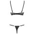 Cottelli - elevador de seios com argolas e tanga (preto) - 85B/L