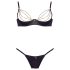 Cottelli - Conjunto de Satin com Corrente e Strass (Preto) - 80B/M