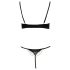 Cottelli - Conjunto de Satin com Corrente e Strass (Preto) - 85B/L