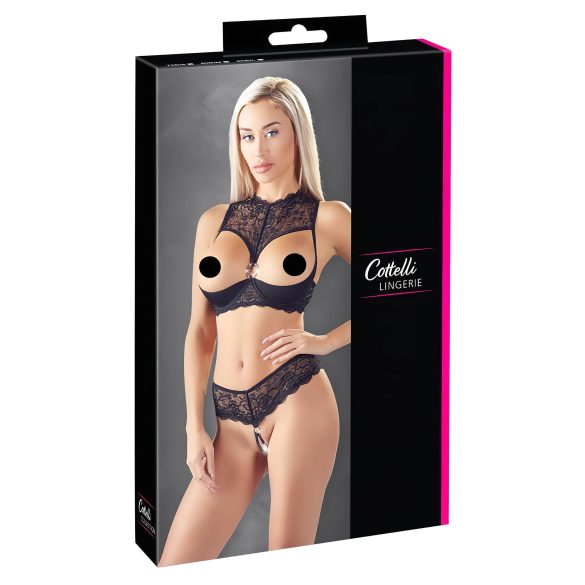 Cottelli - Conjunto de sutiã aberto (preto) - 85B/L