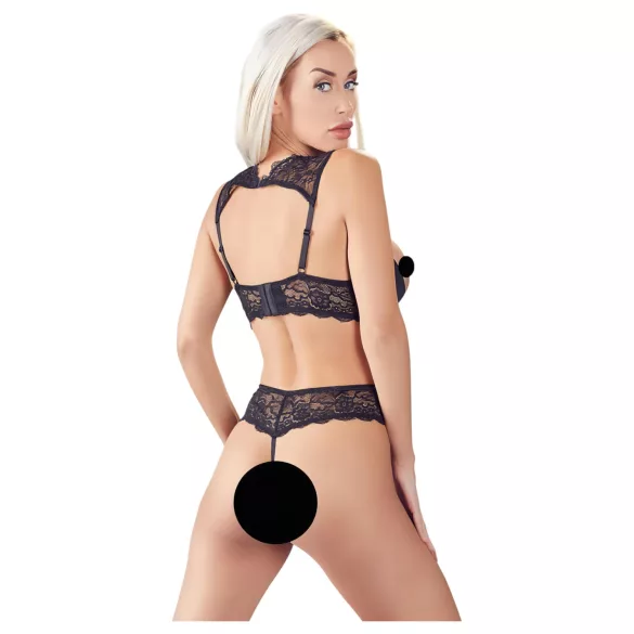 Cottelli - conjunto lingerie com soutien aberto - preto - 85B/L