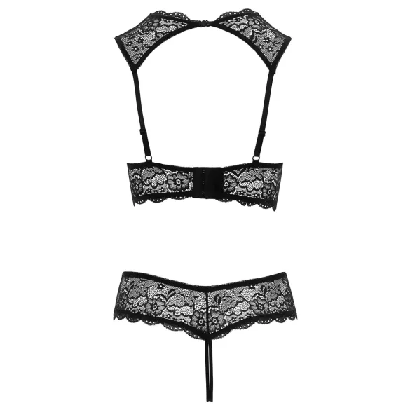 Cottelli - conjunto lingerie com soutien aberto - preto - 85B/L