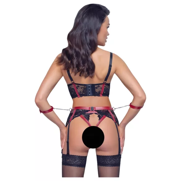 Cottelli Bondage - conjunto lingerie renda fosca - vermelho