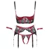 Cottelli Bondage - conjunto lingerie renda fosca - vermelho