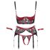 Cottelli Bondage - Conjunto vermelho de renda e alça levantadora - XL