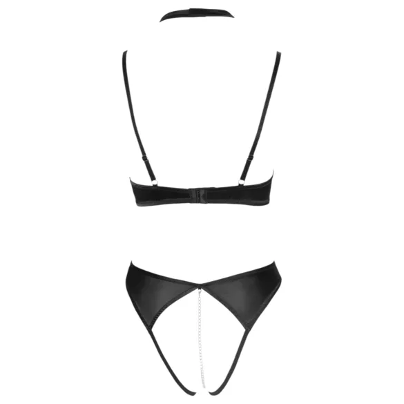 Cottelli - conjunto sutiã meia-taça com renda e choker - preto - 80B/M