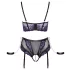 Cottelli Bondage - conjunto lingerie com algemas de braço - preto e roxo