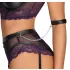 Cottelli Bondage - conjunto lingerie com algemas de braço - preto e roxo - M