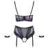 Cottelli Bondage - Conjunto de sutiã e algemas de braço (preto-roxo) - M