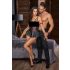 Conjunto Brilhante Cottelli Bondage com Algemas de Braço (preto)
