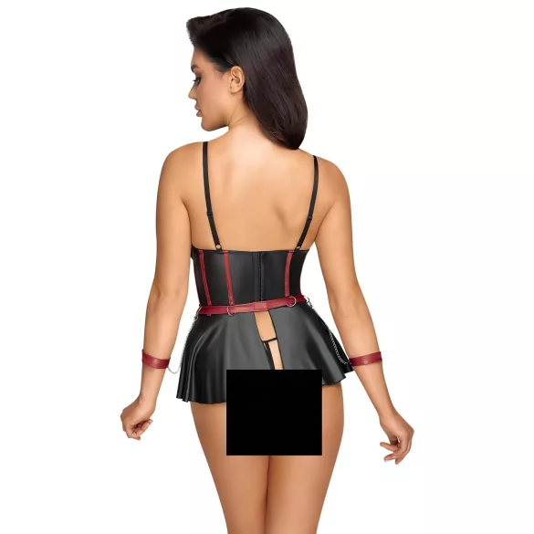 Cottelli Bondage - conjunto brilhante com algemas - preto - 85B/L