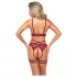 Abierta Fina - conjunto lingerie com suporte seios corrente - vermelho