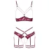 Abierta Fina - conjunto lingerie com suporte seios corrente - vermelho - M