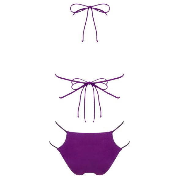 Obsessive Balitta - biquíni brilhante com alça no pescoço (roxo) - M