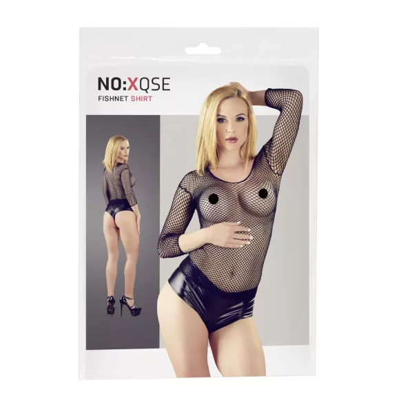 NO:XQSE - blusa arrastão feminina - preto - tamanho S-L