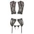 Cottelli Bondage - conjunto de lingerie rendada (4 peças)