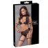 Cottelli Bondage - Conjunto de soutien com inserção em rede (preto) - L